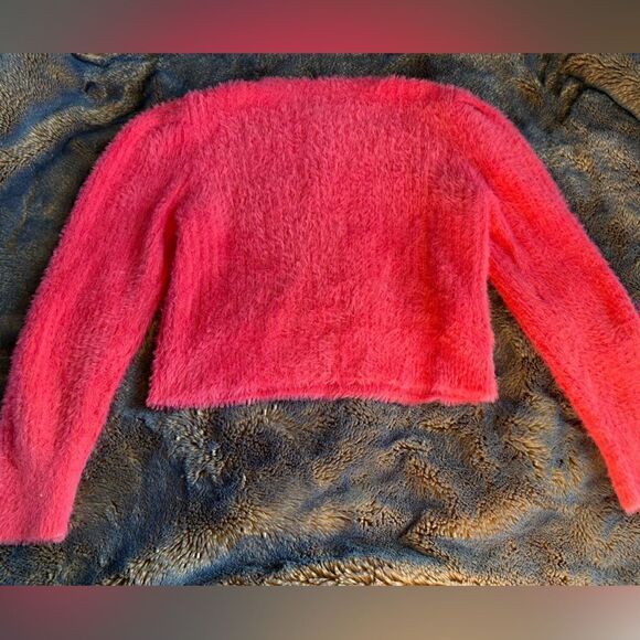 Mango Fuzzy Chunky Ribbed Curvy Winter Crewneck Pullover Size S Very Good - Picture 8 of 12